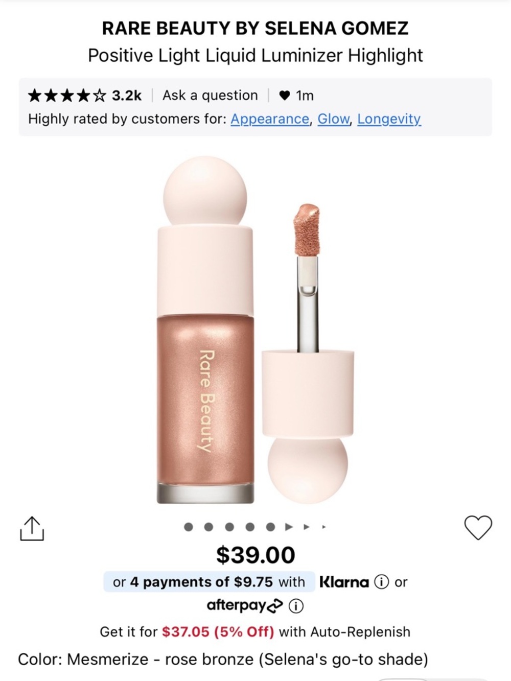 NEW Rare Beauty Luminizer